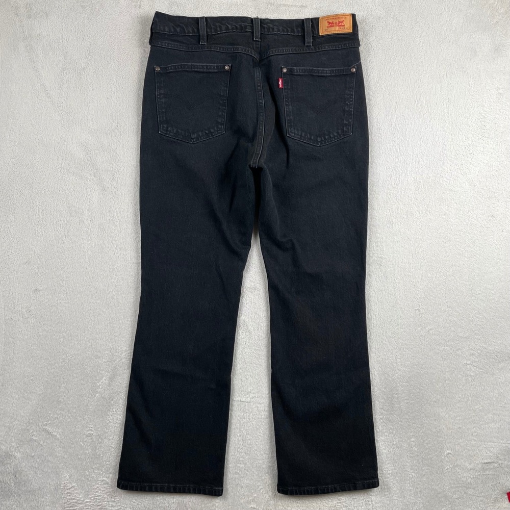 Levi's 537 Jeans Mens 34x29 Black Denim Bootcut Stretch Western Cowboy Rodeo